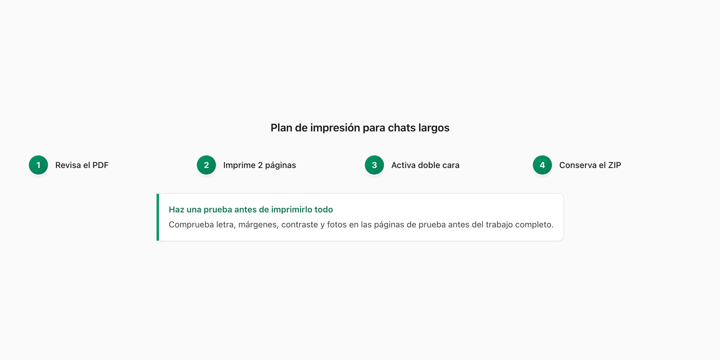 Plan de cuatro pasos para comprobar e imprimir una conversación larga de WhatsApp