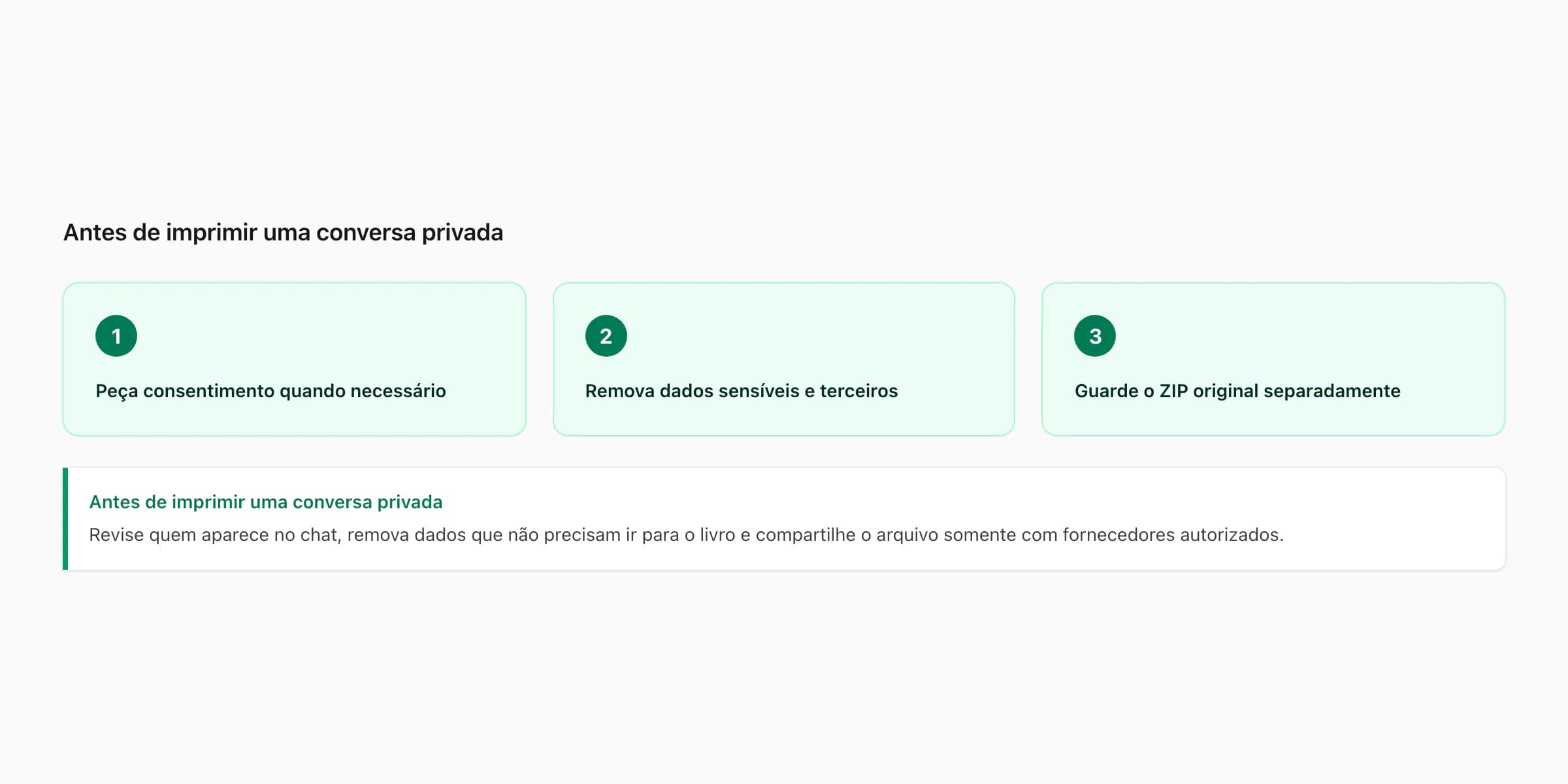 Checklist de consentimento, remoção de dados sensíveis e preservação do arquivo original