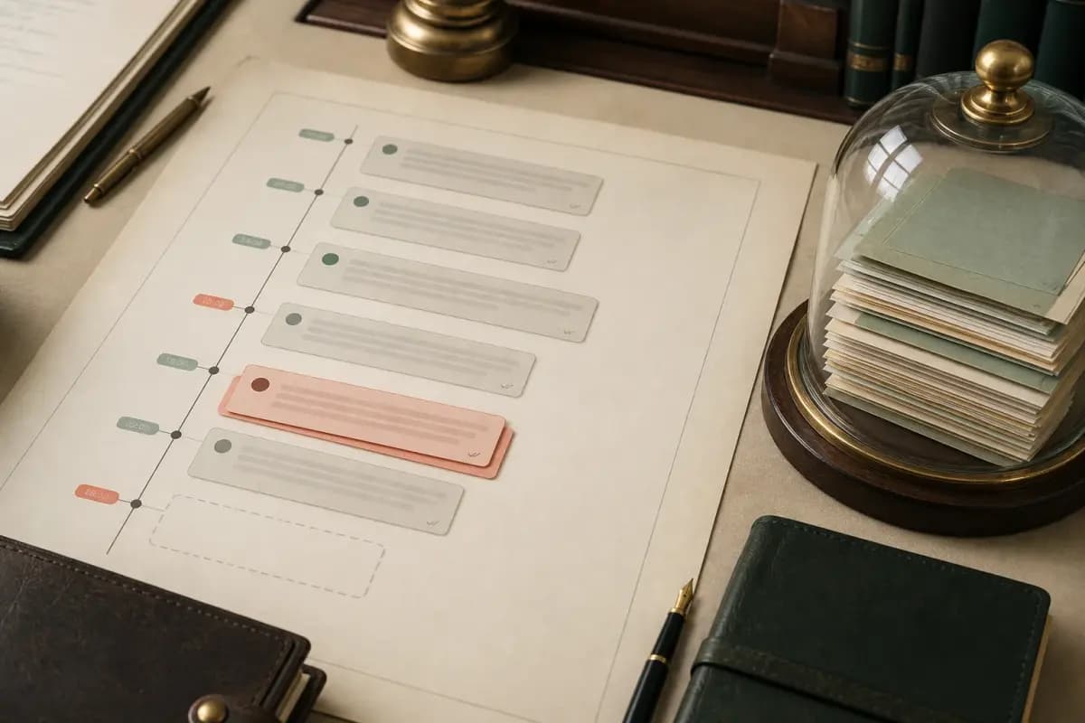 Transcript timeline preserving an amended message layer and an empty deleted-message placeholder without inventing content