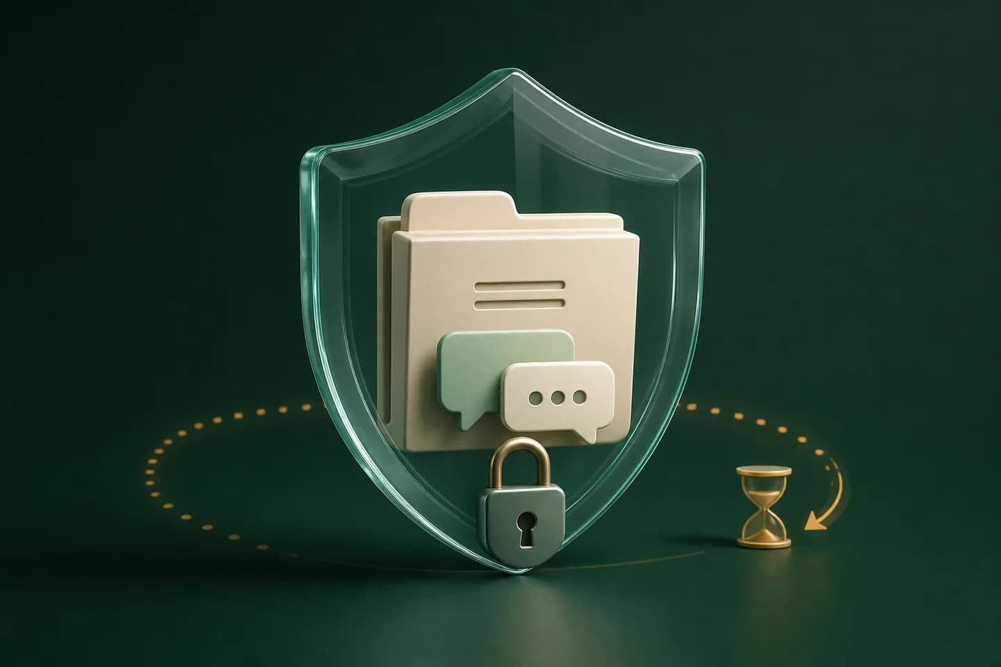 Chat export file protected by a privacy shield during online processing